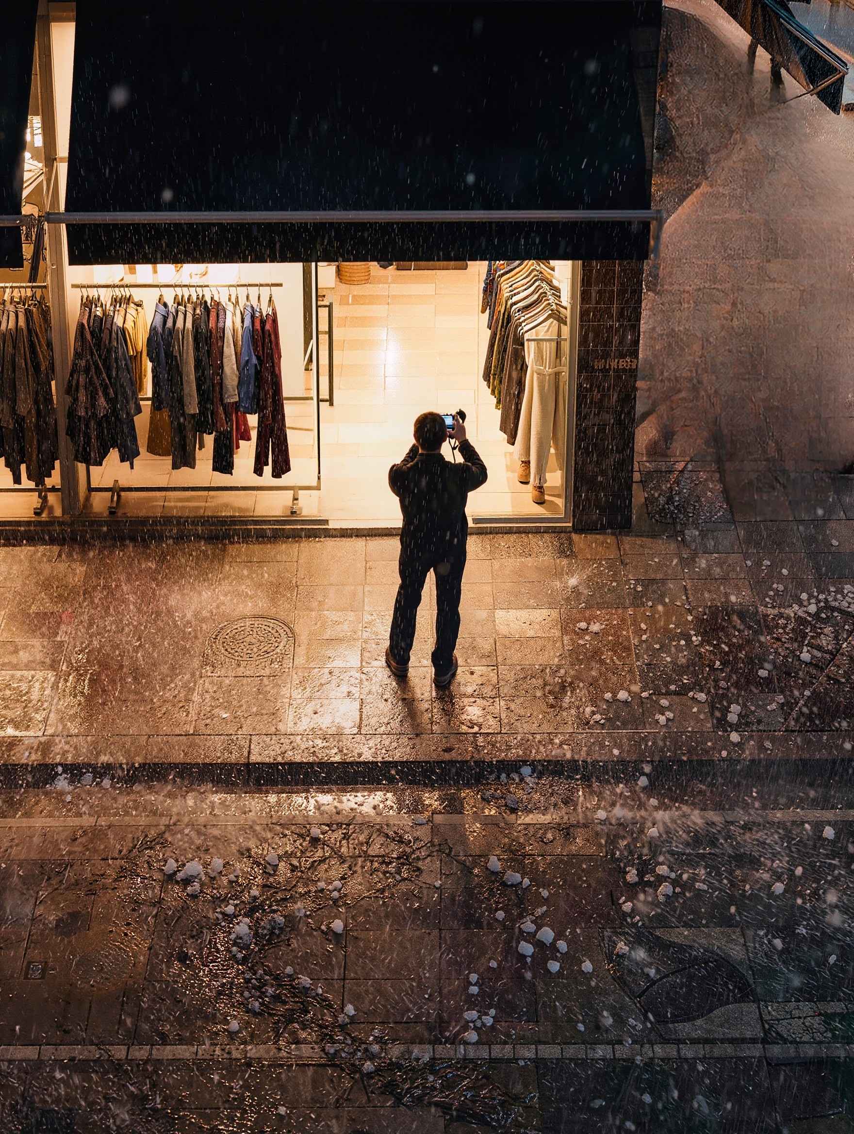 grêle et local commercial