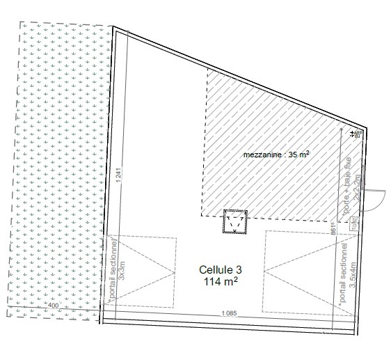 Location local professionnel Nantes Sud : les plans de la cellule